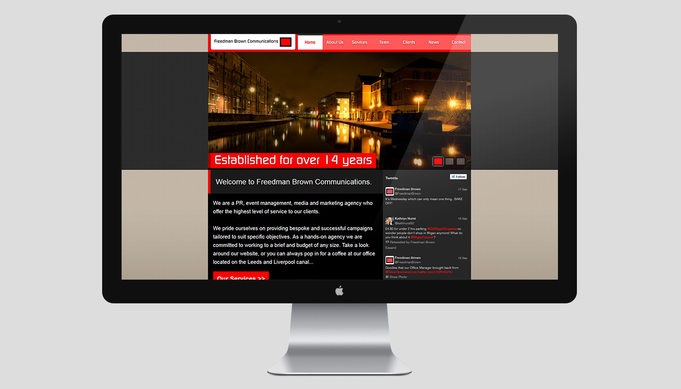 Website on desktop